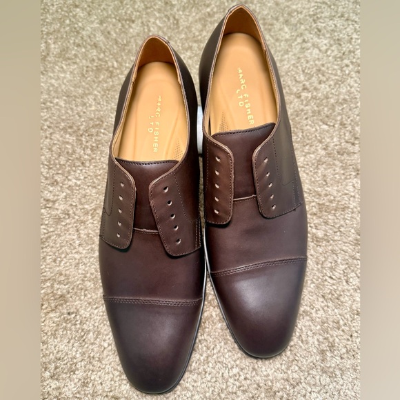 Marc Fisher LTD Brown Men’s Leather Dress Shoes, Size 9 - Picture 2 of 9